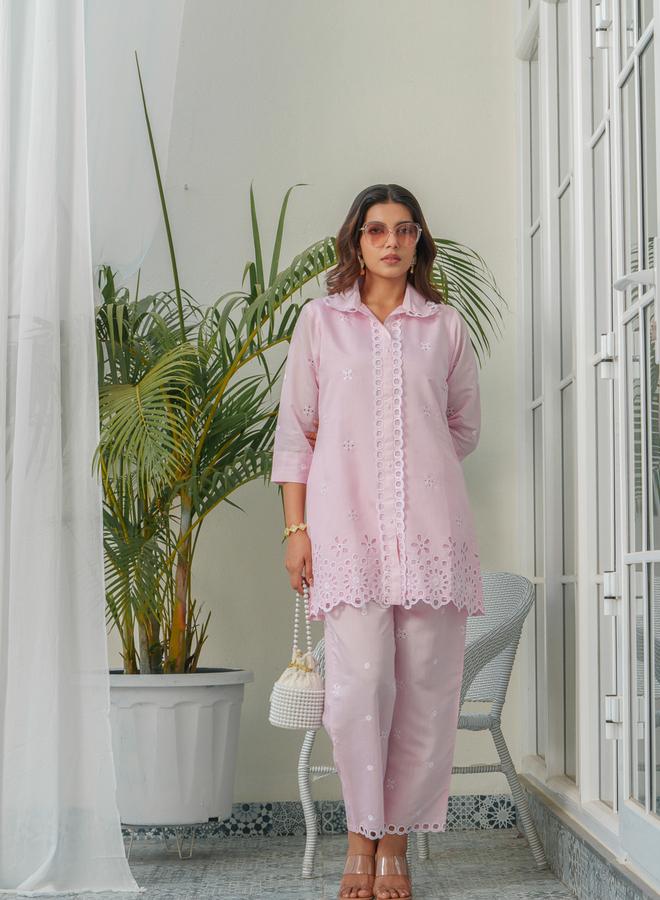 DW Women Schiffli Design Shirt and Trousers Co-Ords - Image 3